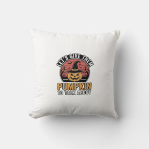 Coussin Citrouille drôle Halloween Vintage conception de T