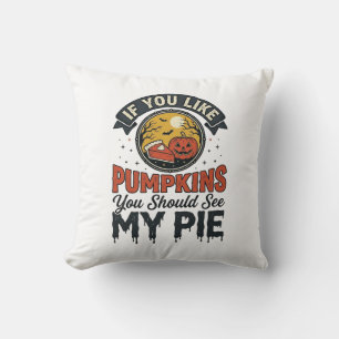 Coussin Citrouille drôle tarte Halloween Vintage conceptio