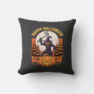 Coussin Citrouille effrayante de la fête d'Halloween Vecto