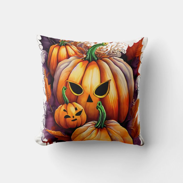 Coussin Citrouille ensorcelée (Recto)