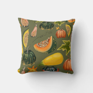 Coussin Citrouille et Feuille : Végétation d'automne