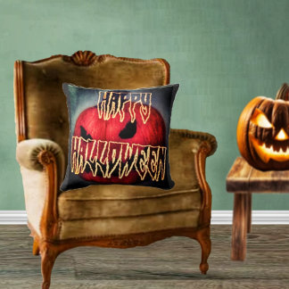 Coussin Citrouille Grin