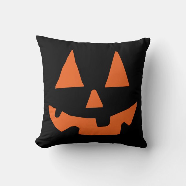 Coussin Citrouille Jack-o'-lantern de Halloween (Recto)