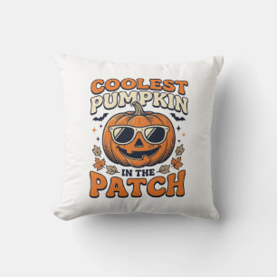 Coussin Citrouille la plus cool du patch Halloween vintage