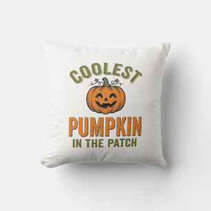 Coussin Citrouille la plus cool du patch Halloween vintage