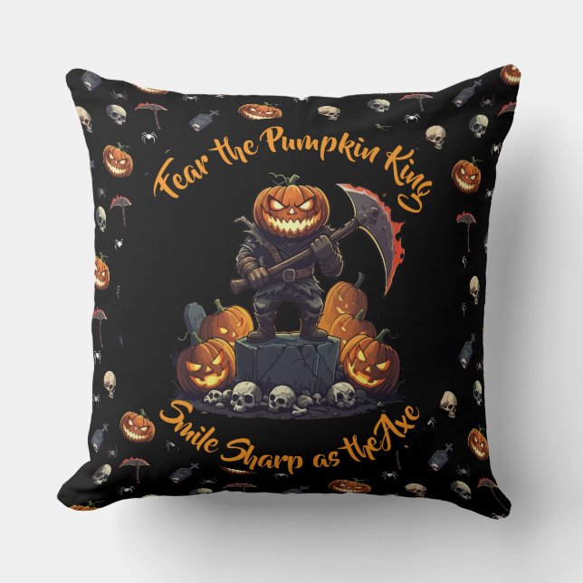 Coussin 🖤 Citrouille noir King Jouer l'oreiller 🎃 (Recto)