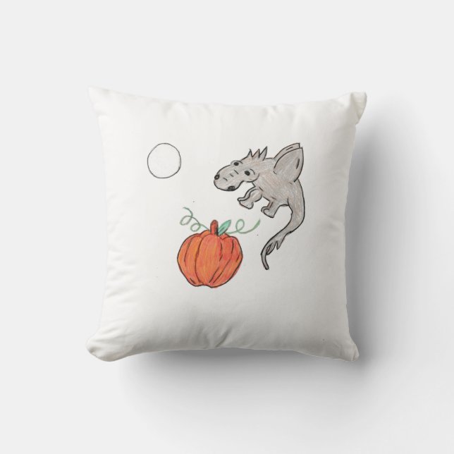 Coussin Citrouille orange avec Dragon (Recto)