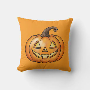 Coussin Citrouille orange Halloween de dessin animé mignon