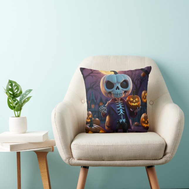 Coussin Citrouille Patch Skeleton Companion (Chaise)