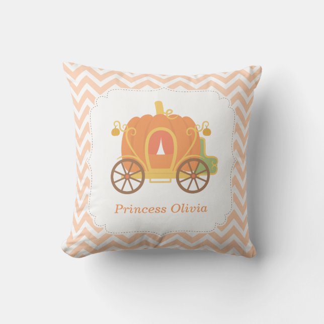 Coussin Citrouille Princess Carriage Girls Room Personnali (Recto)