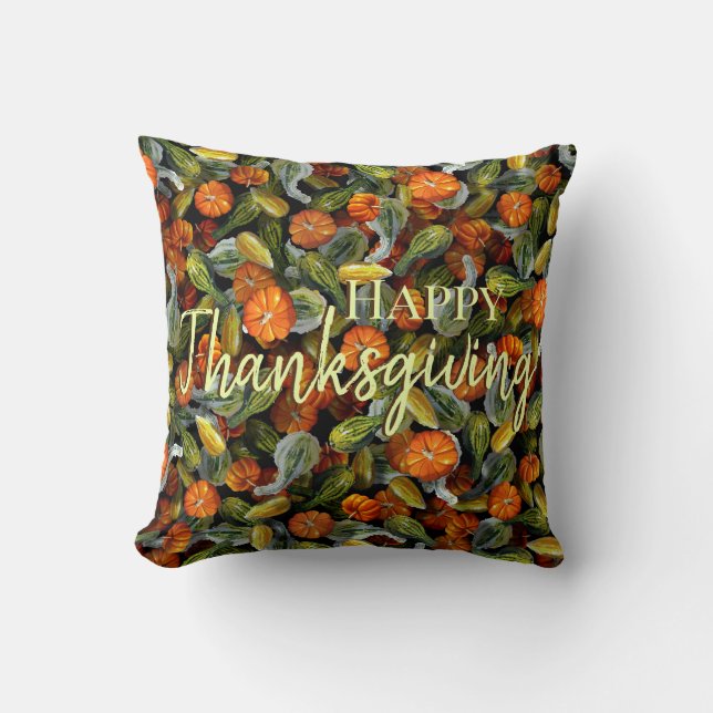 Coussin Citrouille, Squash Automne Harvest Jeu d'oreiller (Recto)