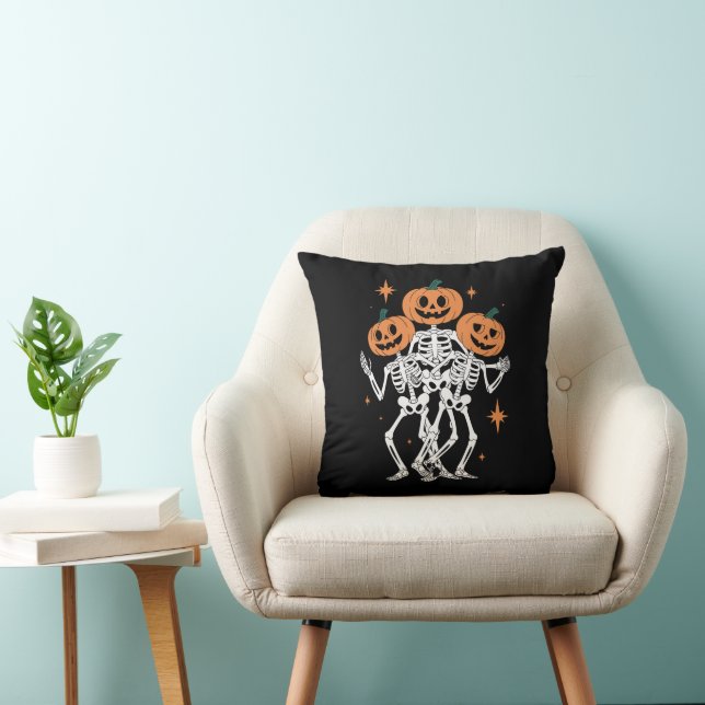 Coussin Citrouille squelette Halloween Citrouille Saison S (Chaise)
