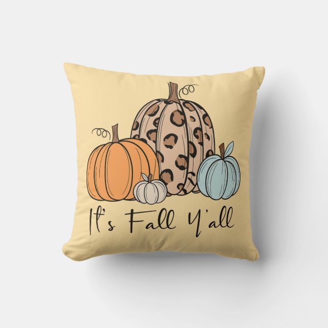 Coussin Citrouille tendance automne | Citation "It’s Fall  (Recto)