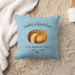 Coussin Citrouille Veggie Veggie Vintage bleu