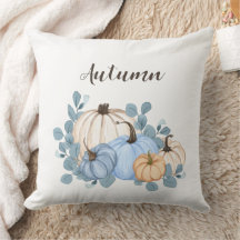 Citrouilles Aquarelles Bleues et Oranges Automne