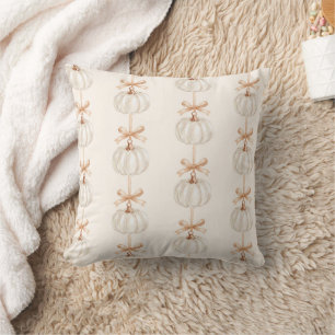 Coussin Citrouilles Blanches Rubans Pêches Pantoufles de V
