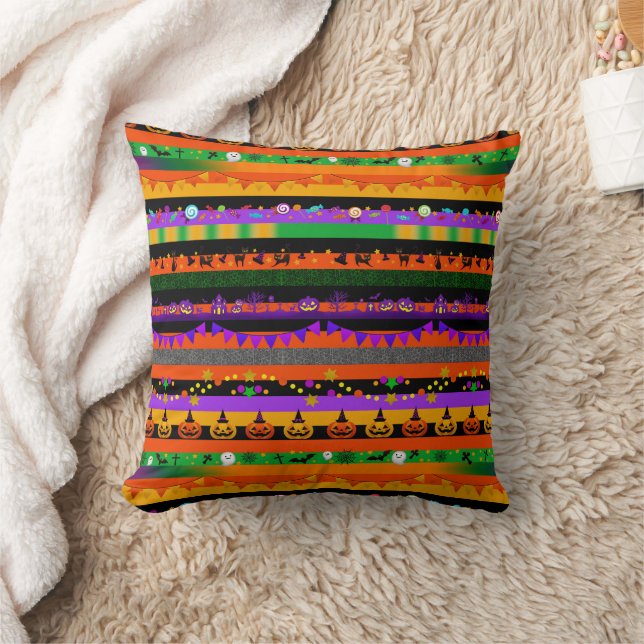 Coussin Citrouilles, Chauves-souris et Soirée d'Halloween (Couverture)
