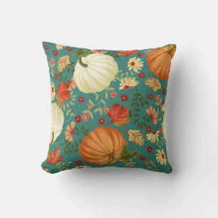 Coussin Citrouilles d'automne avec motif arrière - plan tu