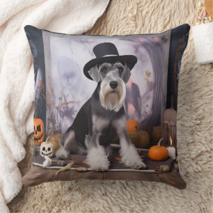 Coussin Citrouilles de Schnauzer miniature Halloween