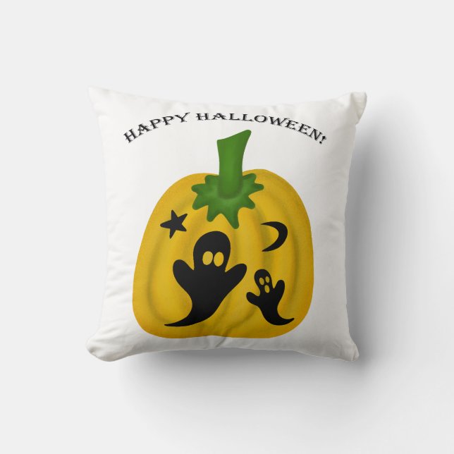 Coussin Citrouilles et fantômes (Recto)
