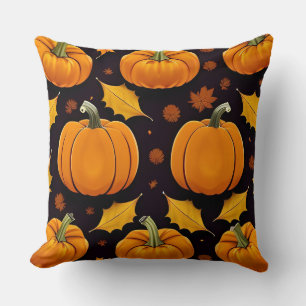 Coussin Citrouilles et feuilles d'automne