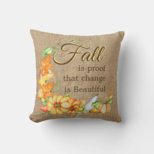Coussin Citrouilles et Gourdes de Foliage d'Automne - Le C