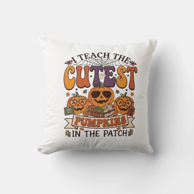 Coussin Citrouilles les plus mignonnes Halloween Lunettes  (Recto)
