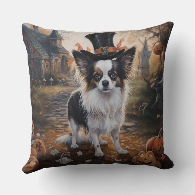 Coussin Citrouilles Papillon Halloween Épouvantable  (Verso)