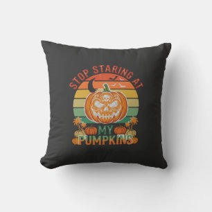 Coussin Citrouilles qui arrêtent de regarder Halloween Crâ
