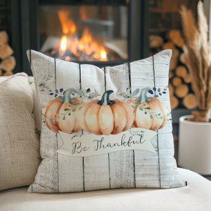 Coussin Citrouilles rustiques à l'aquarelle