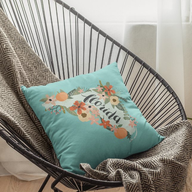 Coussin Citrus Florida State Silhouette (Créateur téléchargé)