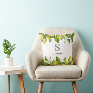 Coussin Citrus Monogram Lemon