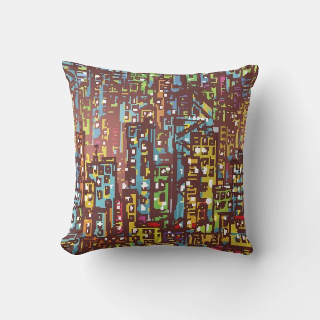 Coussin Cityscape dessin à la main illustrations art, rue, (Recto)