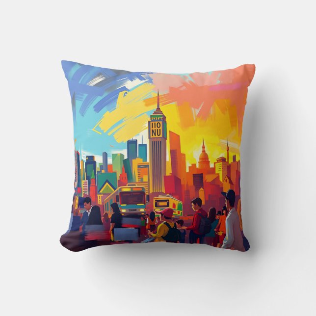 Coussin Cityscape impressionniste (Recto)