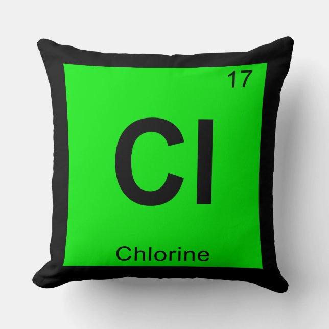Coussin Cl - Chlorine Chlorine Symbole de table périodique (Recto)