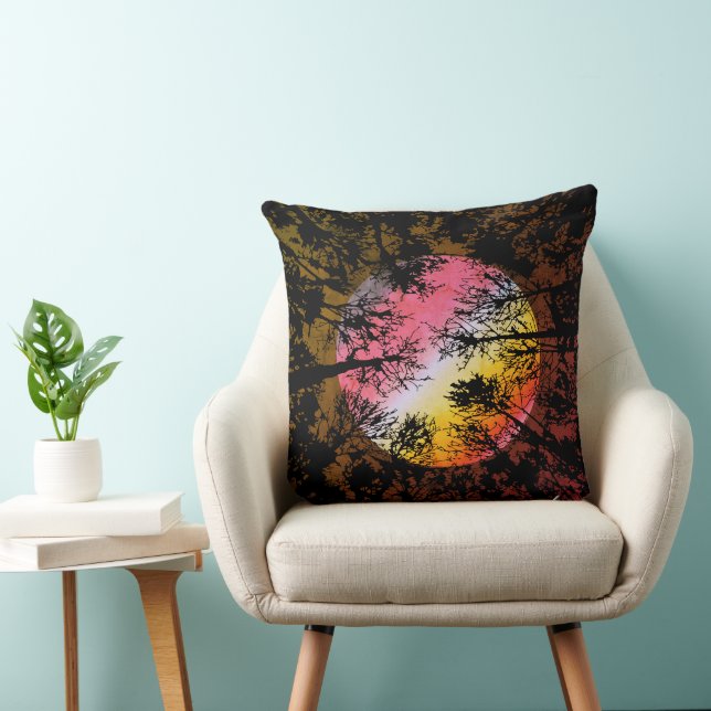 Coussin Clair de lune à travers une forêt dense – Surréali (Chaise)