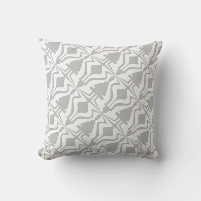 Coussin Clair gris blanc diagonale ondulation ondulée peti (Recto)