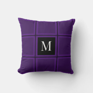 Coussin Clair Royal violet rayé personnalisé unique initia