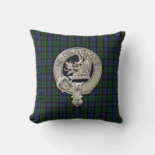 Coussin Clan Campbell Crest et Breadalbane Tartan