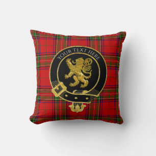 Coussin Clan Crest Tartan Lion d'Écosse