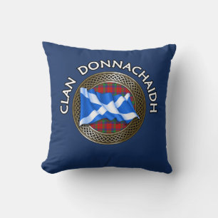 Coussin Clan Donnachaidh   Robertson Tartan Knot & Flag