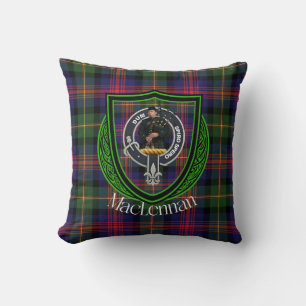 Coussin Clan écossais MacLennan Tartan & Crest