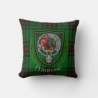 Coussin Clan écossais Primrose Tartan & Crest