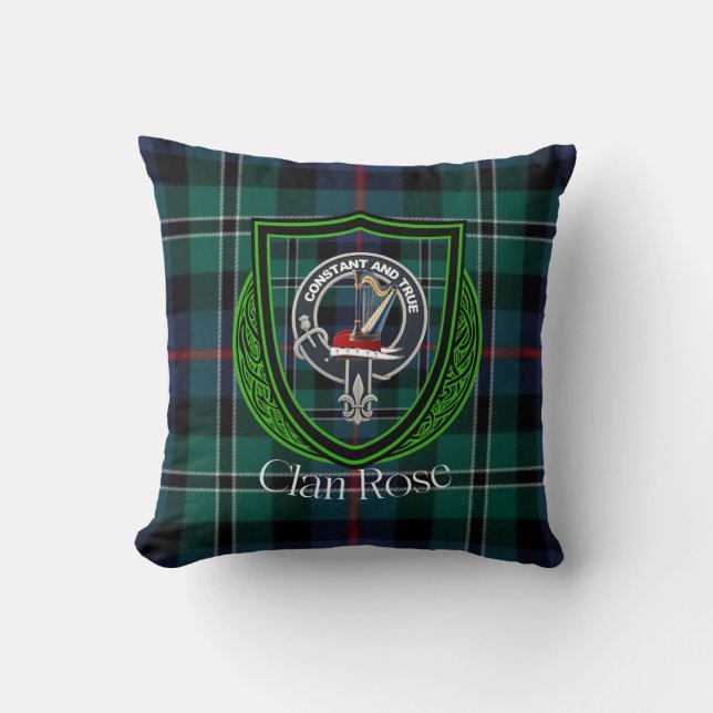 Coussin Clan écossais rose Tartan & Crest (Recto)