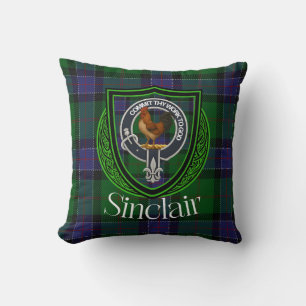 Coussin Clan écossais Sinclair Tartan Crest