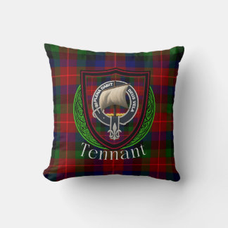 Coussin Clan écossais Tennant Tartan & Crest