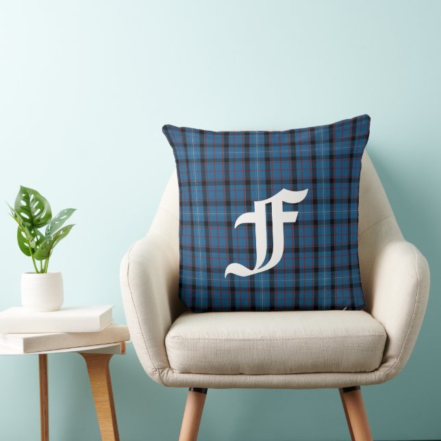 Coussin Clan Fitzgerald Tartan Plaid Monogramme Jeu d'orei (Chaise)
