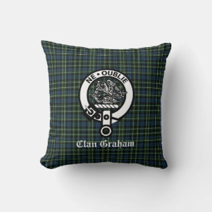 Coussin Clan Graham Montrose Tartan & Crest