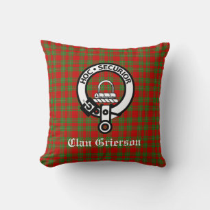 Coussin Clan Grierson Crest Badge & Tartan