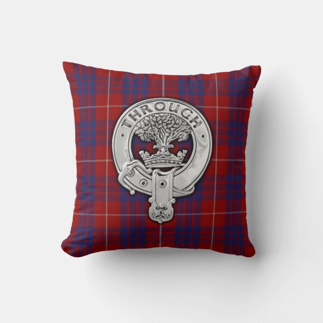 Coussin Clan Hamilton Crest & Tartan (Recto)